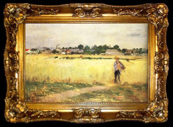 framed  Berthe Morisot In the Wheatfields at Gennevilliers, ta009-2